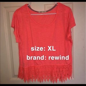 bright orange/ pink crop top